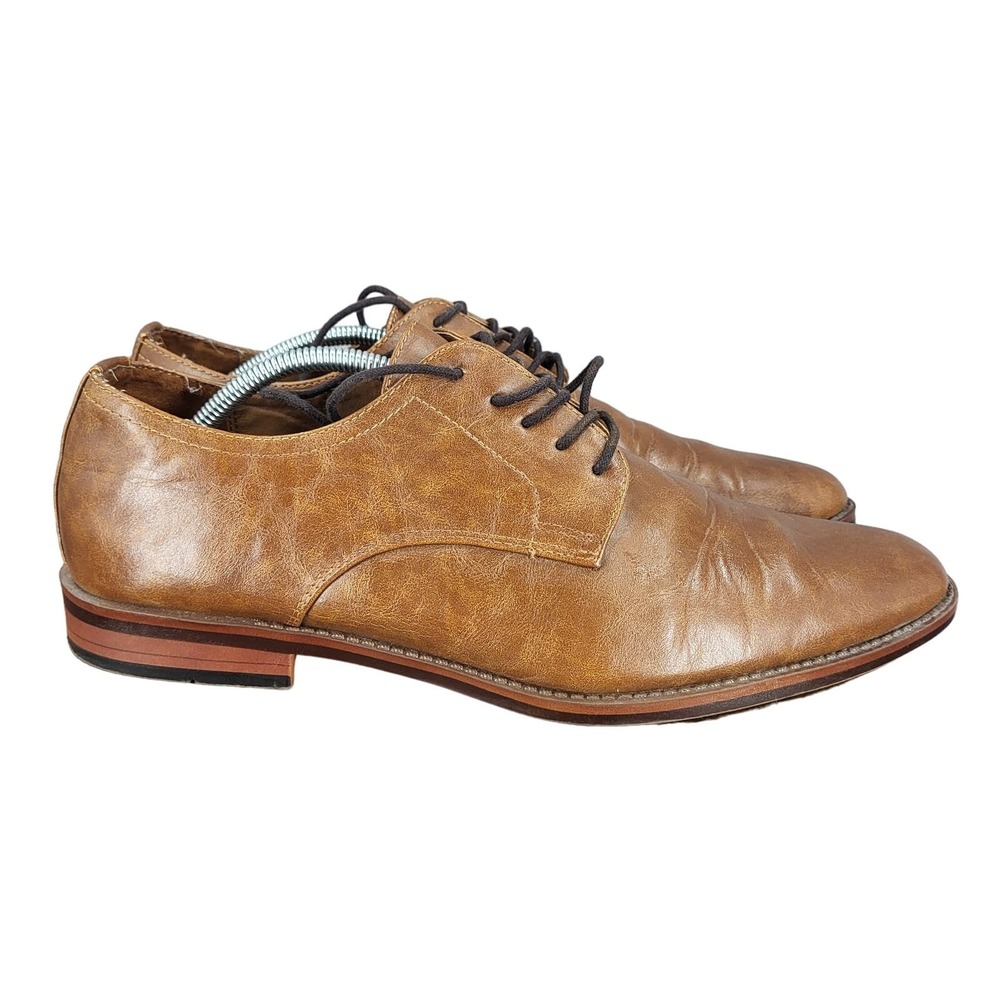 Goodfellow Oxford Shoes Mens 12 Brown Faux Leather Dress Shoes F317004